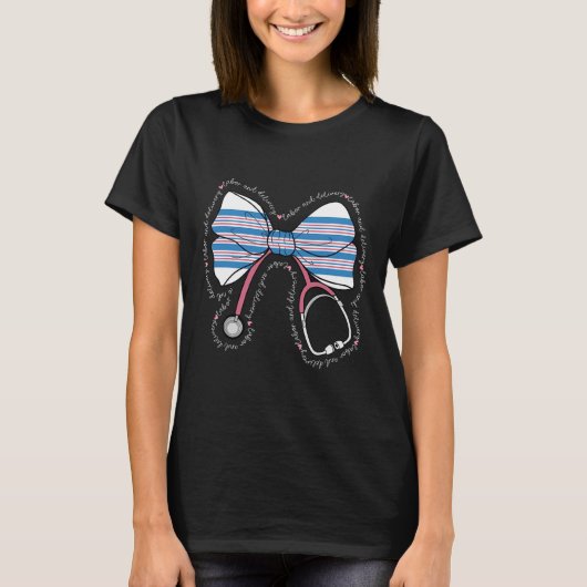 Stethoscoop Coquette Bow Ba1 T-shirt (Voorkant)