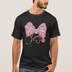 Stethoscoop Coquette Bow Geregistreerde Verpleegku T-shirt