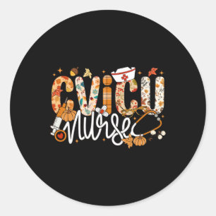 Stethoscoop Cvicu Nurse Herfst Yall Autumn Leaves Ronde Sticker