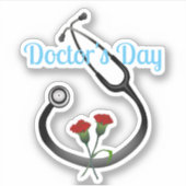 Stethoscoop dag van de arts sticker (Voorkant)