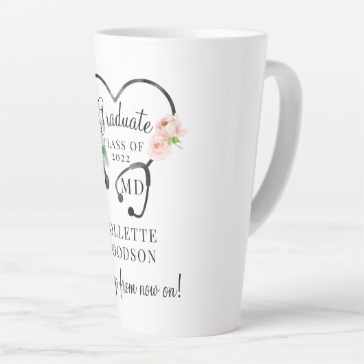 Stethoscoop Doctor MD Afstuderen Latte Mok (Rechterhoek)