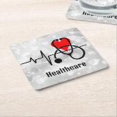 Stethoscoop Doctor Nurse Healthcare Kartonnen Onderzetters (Schuin)