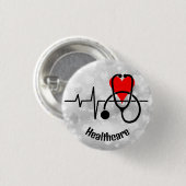 Stethoscoop Doctor Nurse Healthcare Ronde Button 3,2 Cm (Voorkant /achterkant)