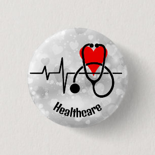 Stethoscoop Doctor Nurse Healthcare Ronde Button 3,2 Cm