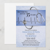 Stethoscoop ECG Verpleegkundige Pensioen Party Uit Kaart (Voorkant / Achterkant)