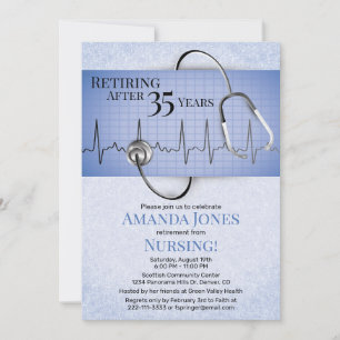 Stethoscoop ECG Verpleegkundige Pensioen Party Uit Kaart