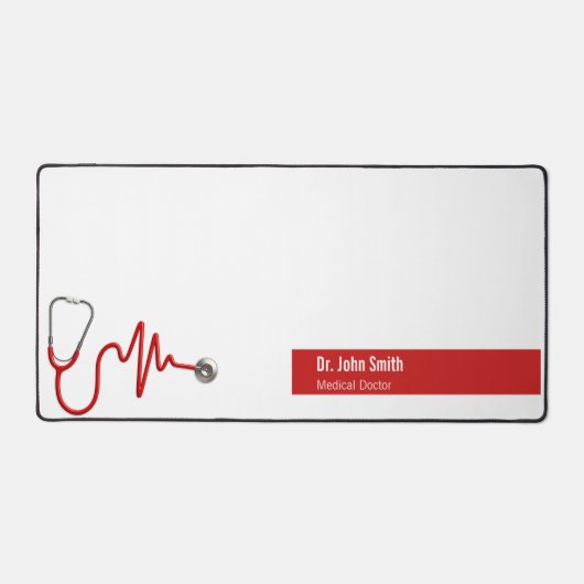 Stethoscoop ECG Wave EKG Hartslag Line Medisch Bureaumat (Voorkant)