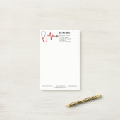 Stethoscoop ECG Wave EKG Medische Hartslaglijn Post-it® Notes (Op bureau)