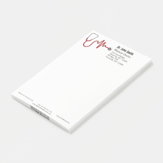 Stethoscoop ECG Wave EKG Medische Hartslaglijn Post-it® Notes (Schuin)