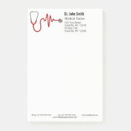 Stethoscoop ECG Wave EKG Medische Hartslaglijn Post-it® Notes