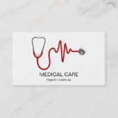 Stethoscoop ECG Wave Medical EKG Hartslaglijn Visitekaartje (Voorkant)