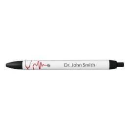 Stethoscoop ECG Wave Medical EKG Hartslaglijn Zwarte Inkt Pen