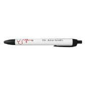 Stethoscoop ECG Wave Medical EKG Hartslaglijn Zwarte Inkt Pen (Bodem)