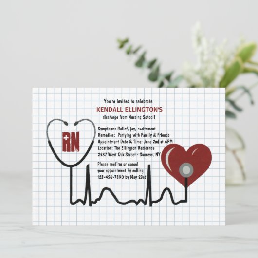 Stethoscoop en Afstuderen Kaart (Staand voorkant)