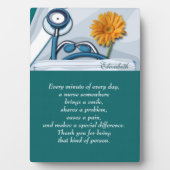 Stethoscoop en Daisy Nurse Appreciation Gift Fotoplaat (voorkant)