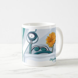 Stethoscoop en Daisy Nurse Appreciation Gift Koffiemok