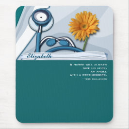 Stethoscoop en Daisy Nurse Appreciation Gift Muismat