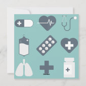 Stethoscoop en eenzame gelukkige verplegers Week Feestdagenkaart (Achterkant)