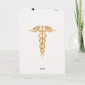 Stethoscoop en Gold Caduceus Doctor gefeliciteerd Kaart (Achterkant)