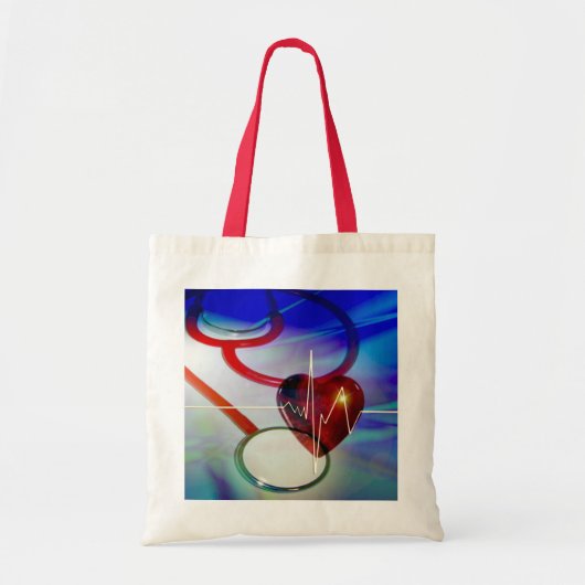 Stethoscoop en Hart Boodschappentas Tote Bag (Voorkant)