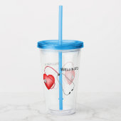 Stethoscoop en hart op maat acryl drinkbeker (Voorkant)