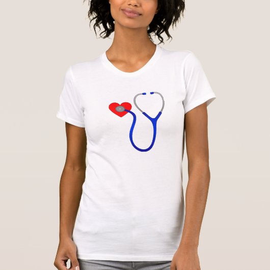 Stethoscoop en hart-T-Shirt T-shirt (Voorkant)