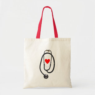 Stethoscoop en hart tote bag