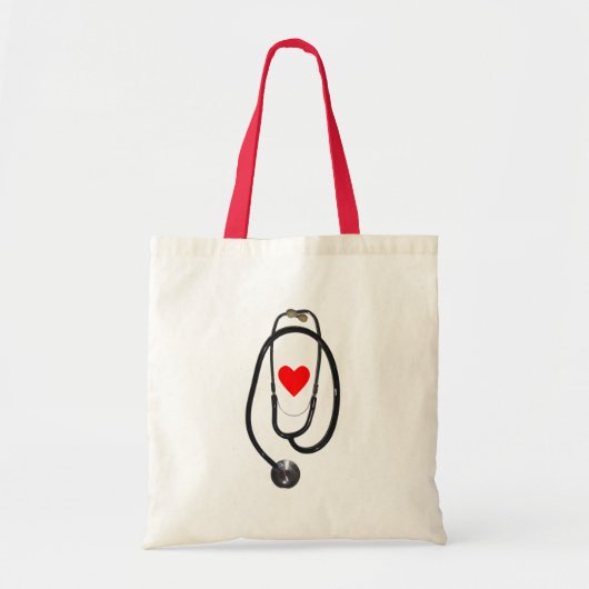 Stethoscoop en hart tote bag (Voorkant)