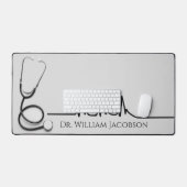 Stethoscoop en hartslag voor arts of verpleegkundi bureaumat (Keyboard & Muis)