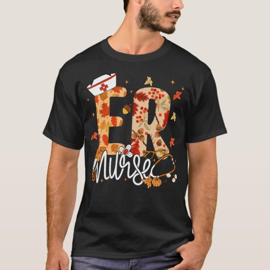Stethoscoop Er Verpleegkundige Herfst Yall Herfstb T-shirt (Voorkant)