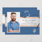 Stethoscoop Foto Uitnodigingen 2 (Voorkant / Achterkant)