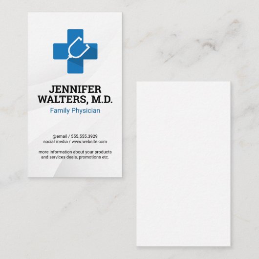 Stethoscoop Geneeskunde Logo | Dokter Visitekaartje (Voorkant / Achterkant)