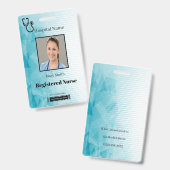 Stethoscoop Geometrisch Verticaal Pasfoto ID Badge (Voor- en achterkant)