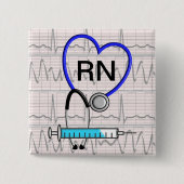 Stethoscoop, geregistreerde verpleegkundige Button (Voorkant)