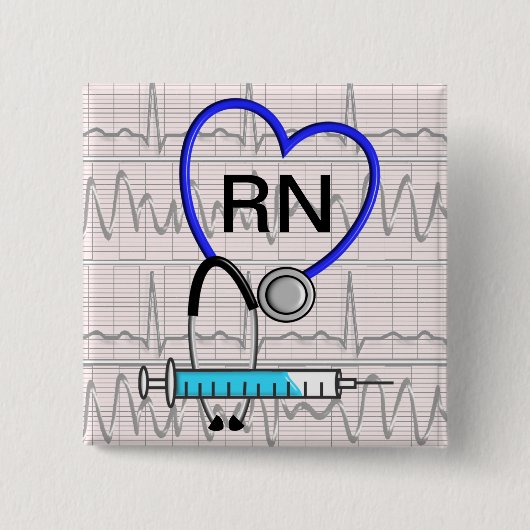 Stethoscoop, geregistreerde verpleegkundige Button (Voorkant)
