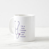 Stethoscoop Hart CNA Verpleegster Koffiemok (Voorkant links)