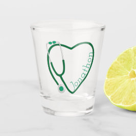 Stethoscoop Hart Groene Leuke Valentijn Shot Glas