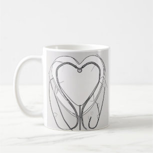Stethoscoop Hart Lijn Kunst Verpleegster Cadeau Me Koffiemok