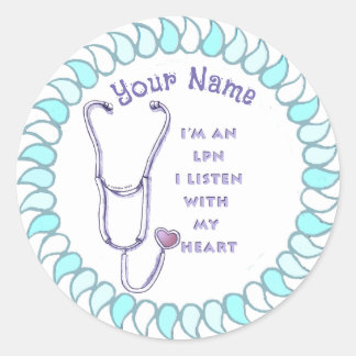 Stethoscoop hart LPN Verpleegkundige Ronde Sticker