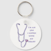 Stethoscoop hart LPN Verpleegkundige Sleutelhanger (Voorkant)