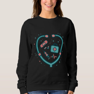 Stethoscoop Hart Medische Doodle Kunst Trui
