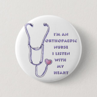 Stethoscoop hart orthopedisch verpleegkundige ronde button 5,7 cm