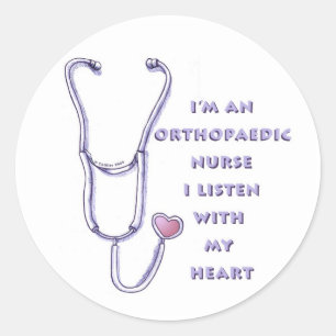 Stethoscoop hart orthopedisch verpleegkundige ronde sticker