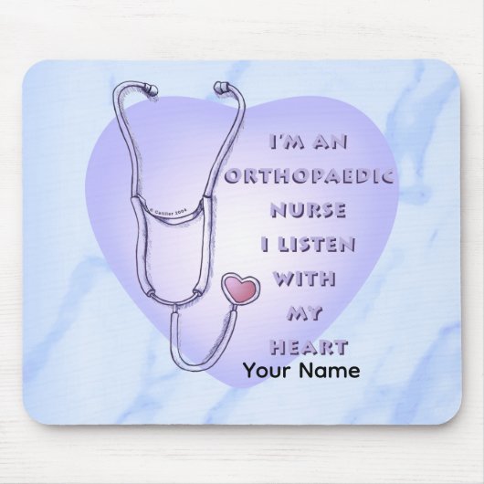 Stethoscoop hart Orthopedische verpleegster Muismat (Voorkant)