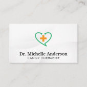 Stethoscoop hart Plus Logo Visitekaartje (Voorkant)