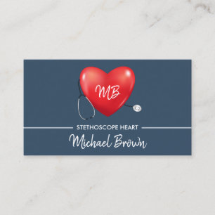 Stethoscoop Hart Verpleegster Dokter Medisch Gezon Visitekaartje