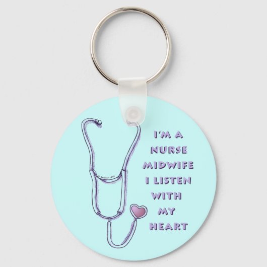 Stethoscoop Hart vroedvrouw verpleegkundige Sleutelhanger (Voorkant)