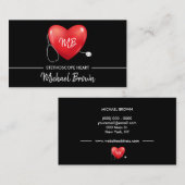 Stethoscoop Hartaandoeningen Medische gezondheid Visitekaartje (Voorkant / Achterkant)