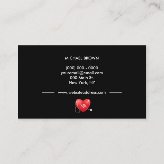 Stethoscoop Hartaandoeningen Medische gezondheid Visitekaartje (Achterkant)