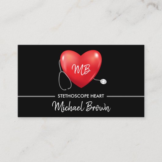 Stethoscoop Hartaandoeningen Medische gezondheid Visitekaartje (Voorkant)